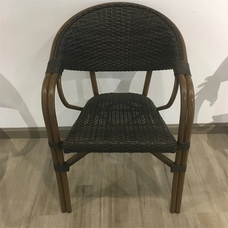 Outdoor Patio Furniture PE Rattan Patio Garden French Bistro Chairs Rattan French Bistro Cafe chair
