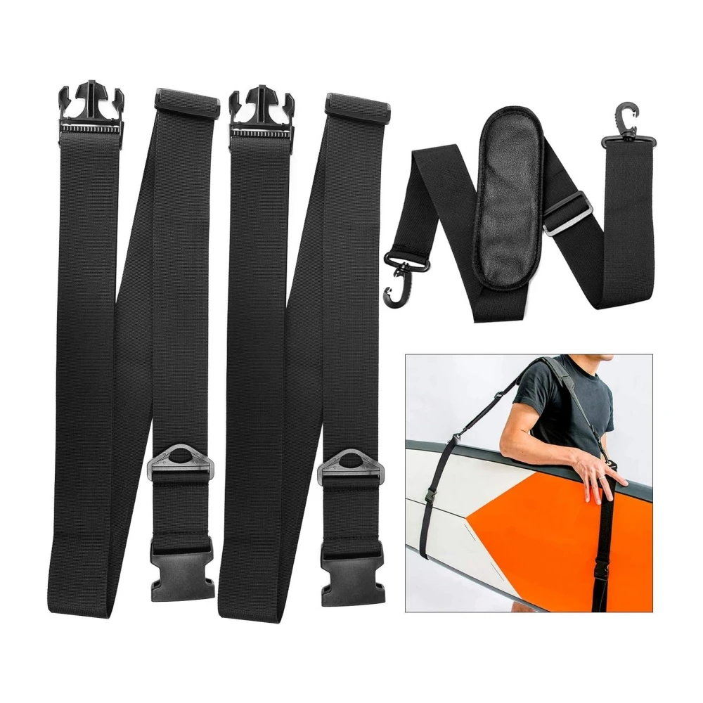 Carrier Shoulder Strap Adjustable Carrying Sling Bag Belt for Surfing and Paddle Board with Metal Hooks Accessories