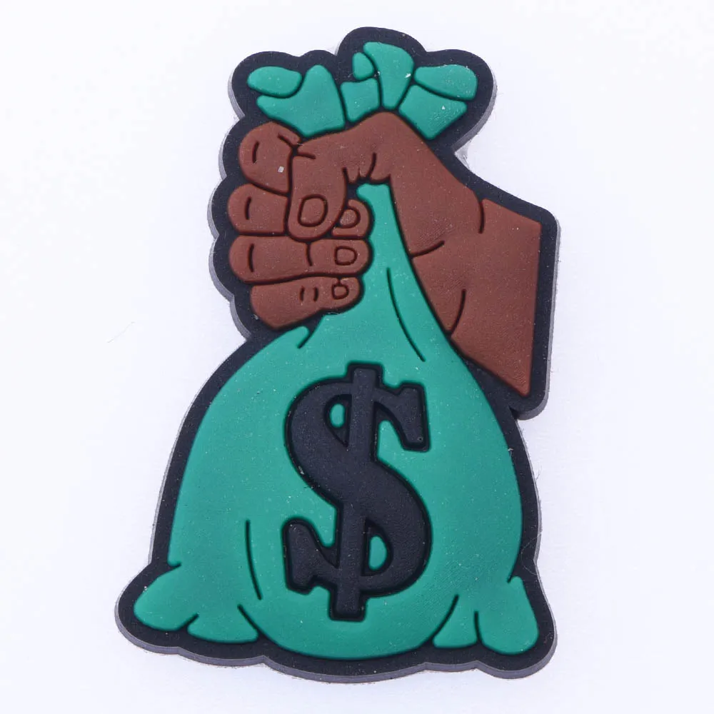 dollar sign shoe charm for wholesale wad of bills shoe charm stolen Money bag shoe charm for clog decoration