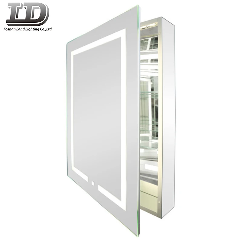 Side Storage Shelf Floating Vanity Wall Mounted Mirrored Bathroom Cabinet