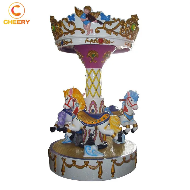 China manufacturers cheap price indoor 3 seats baby musical carousel kids mini merry go round for sale