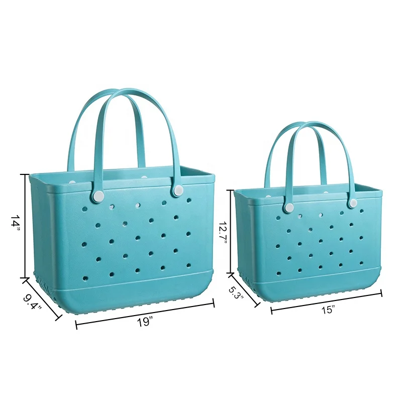 New Casual Beach bag Plastic Shopping Ladies Shoulder Bags Large EVA Eco Friendly Beach Zipper Custom Womens Tote Bags