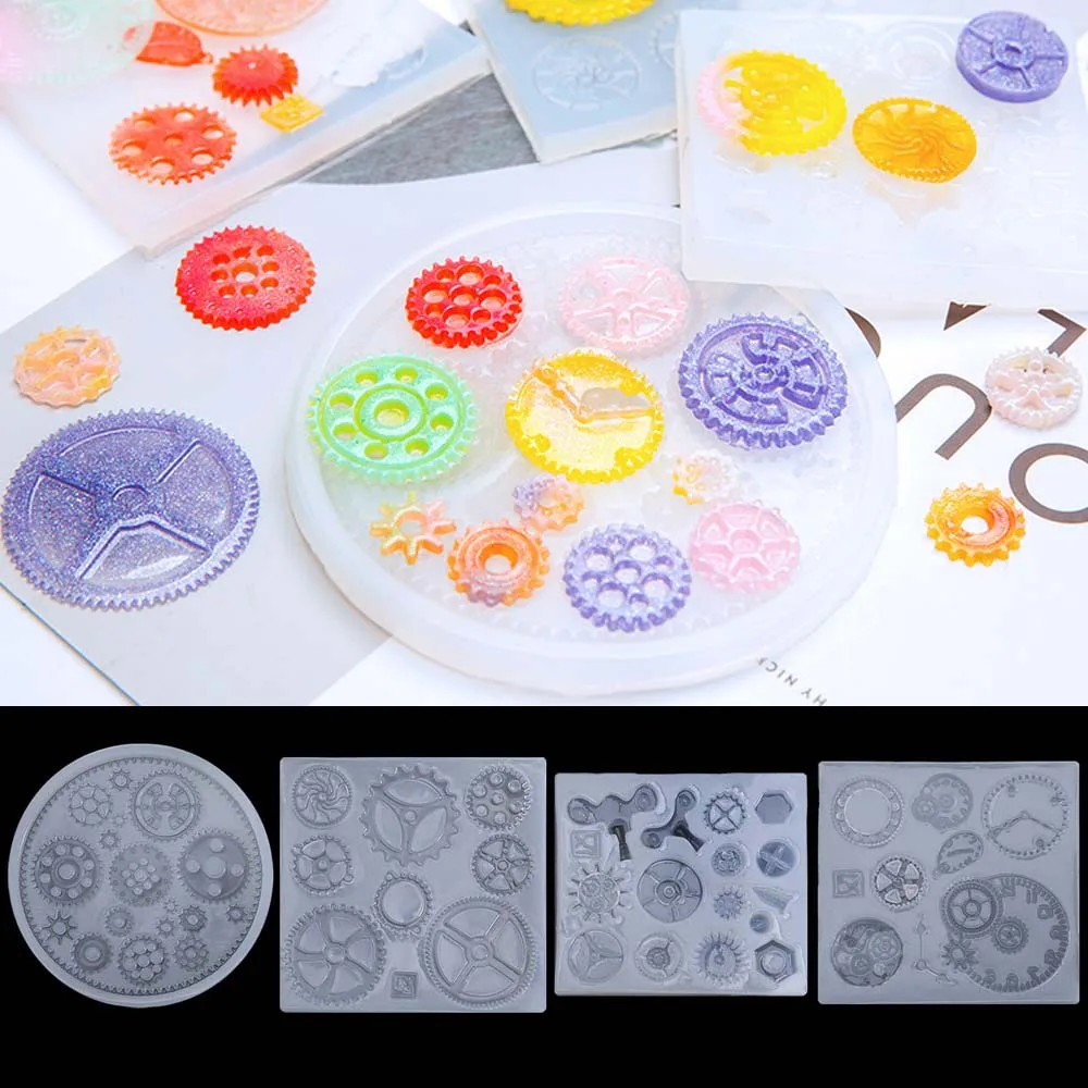 4PCS Gear Resin Casting Mould DIY Mold Wheel Gear Shape 3D Silicon Molds Epoxy Resin Moldes De Silicona Para Resina