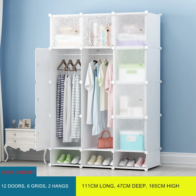  Wholesale modern simple combination wardrobe custom locker shoe cabinet diy plastic