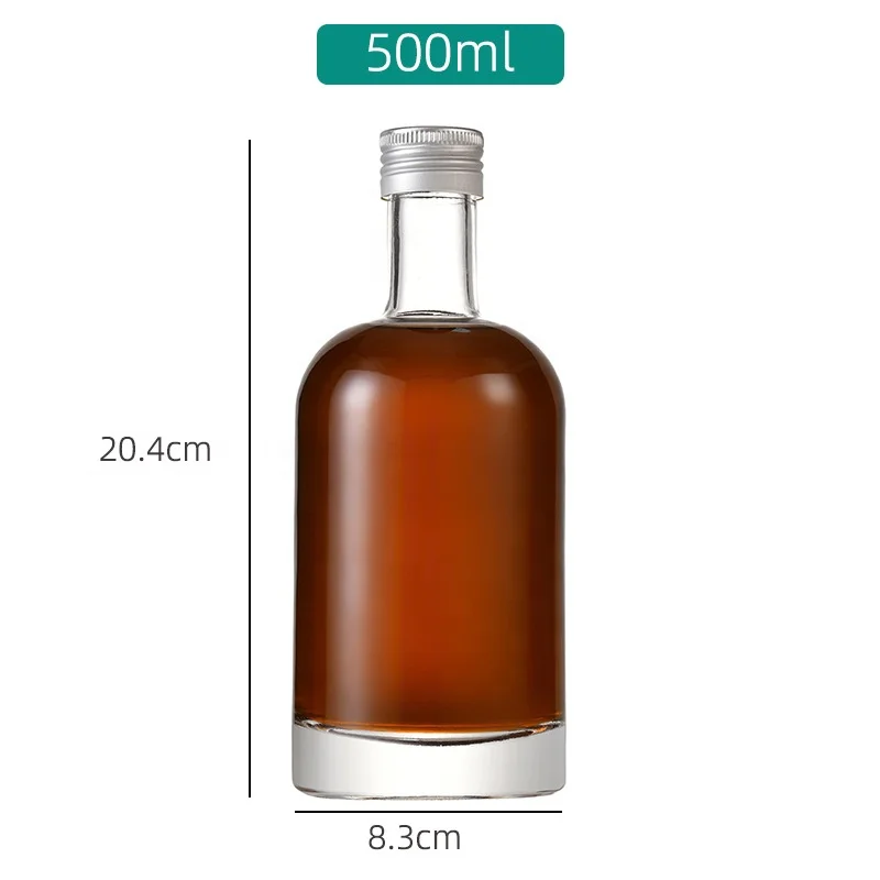 Wholesale Flint Cylinder Vodka Glass Bottle with T cork 200ml/375ml/500ml/750ml /1000ml