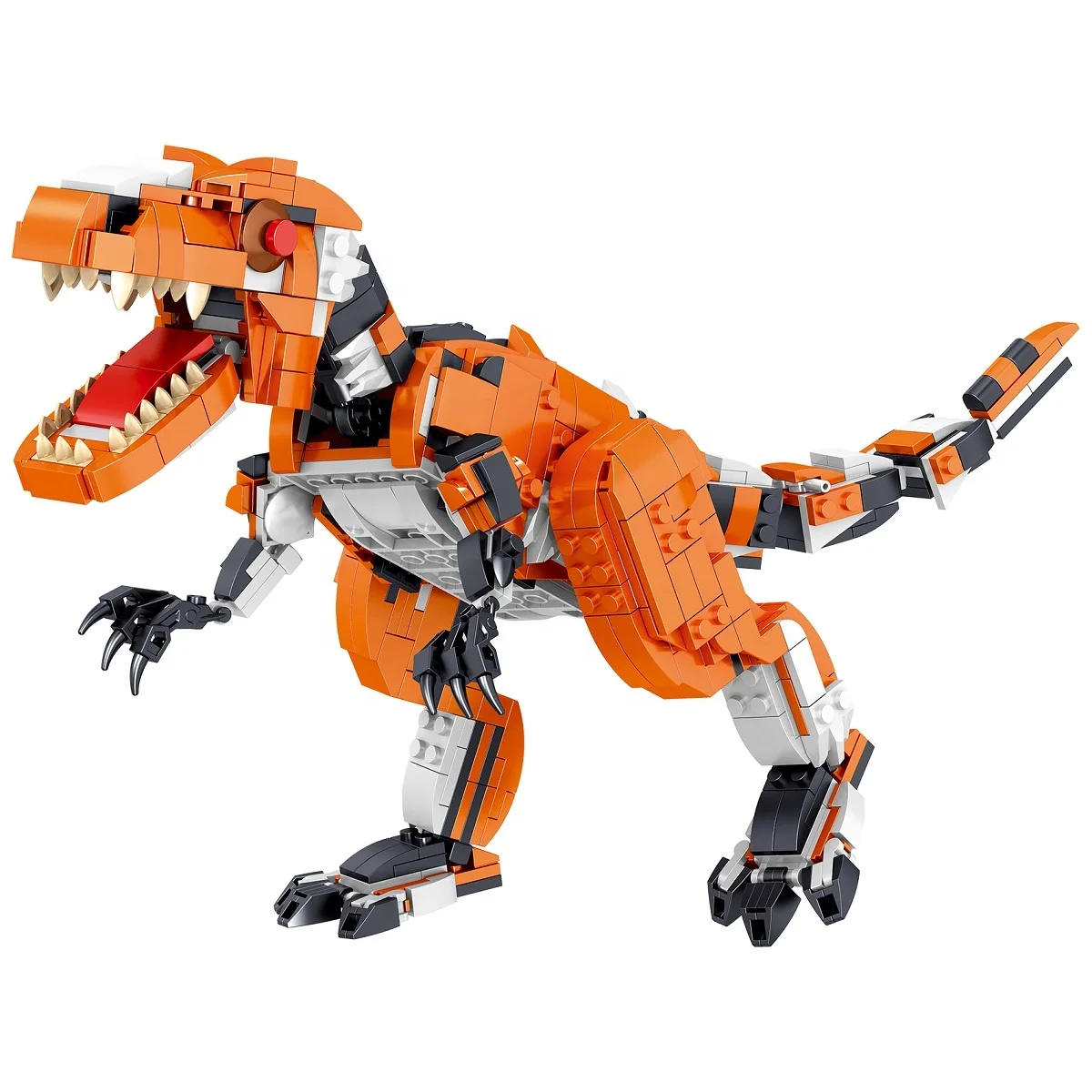3 in 1 Kids Educational Diy Plastic Jurassic Dinosaur Brick Toys Deformed Sharks and Tigers Building Block Set