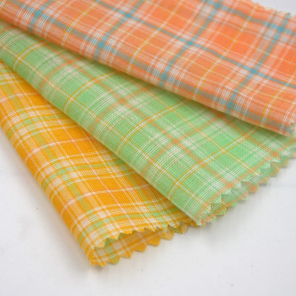 Low MOQ best price comfortable soft gingham yarn dyed 100% cotton plaid fabric for shirt garment