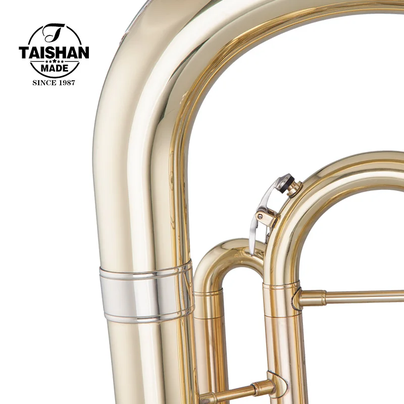 TaiShan Bb tone factory price gold lacquer Baritone Horn 3 vertical pistons Baritone