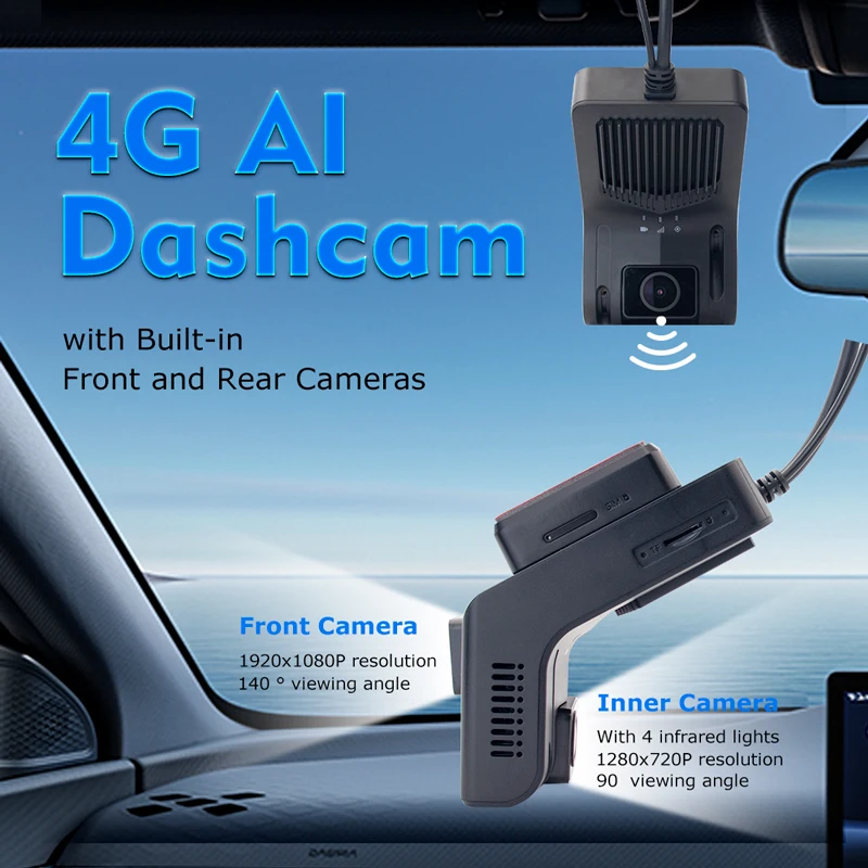 Motorbike vehicle front and inside 1080 dash cam 1080p fhd wifi car camera with 2 inch ips