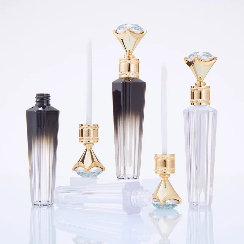 
Unique diamonds design low moq lipgloss tube containers clear lip gloss tube 