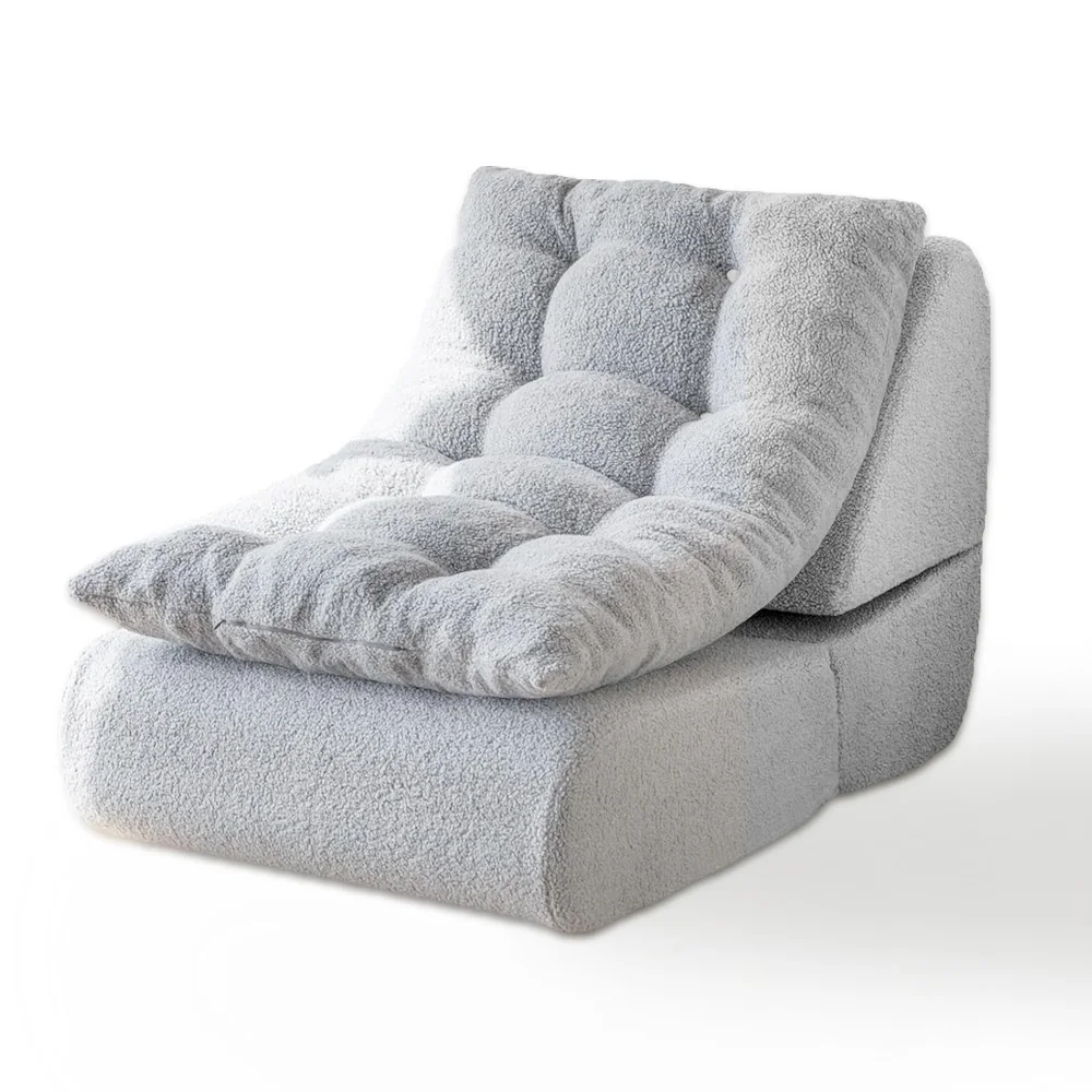 Folding Sofa Bed, Convertible Chair Bed, Boucle Floor Sofa with Back Support, Portable Fold Out Sofa Couch  for Living Room