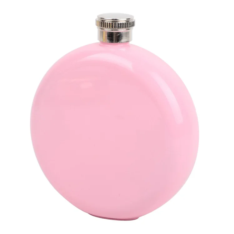 2021 New Design Single Wall Stainless Steel Round Wine Flask Bottle