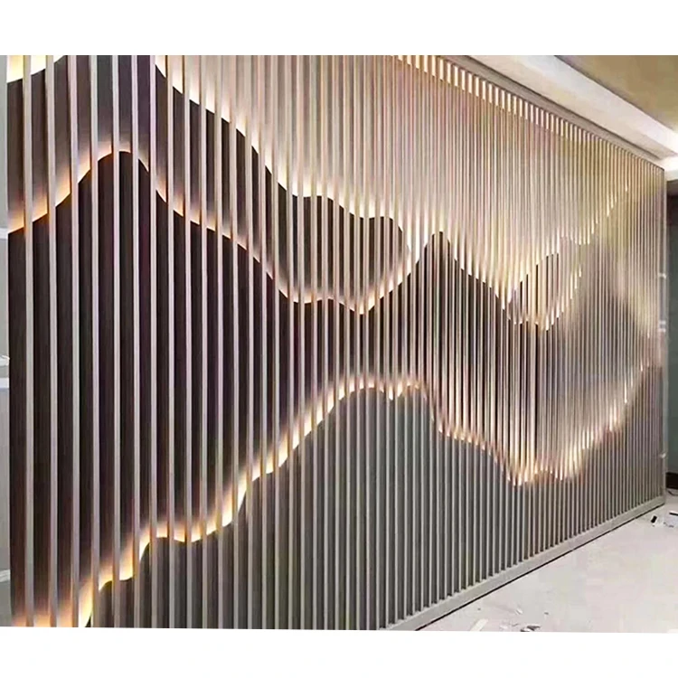 3D Decorative Laser Cutting Partition Indoor Hotel Screen Dividing Line Metal Privacy Screens