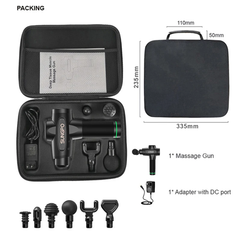 Sungpo Custom Logo Gym Sports Back Wireless Massage Gun 30 Speed Percussion New Heated Muscle Rotating Arm Deep Mini Massage Gun