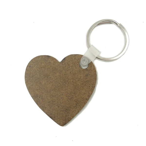 Heart Round different design DIY hot sale Hardboard sublimation blank MDF Key Chain Ring