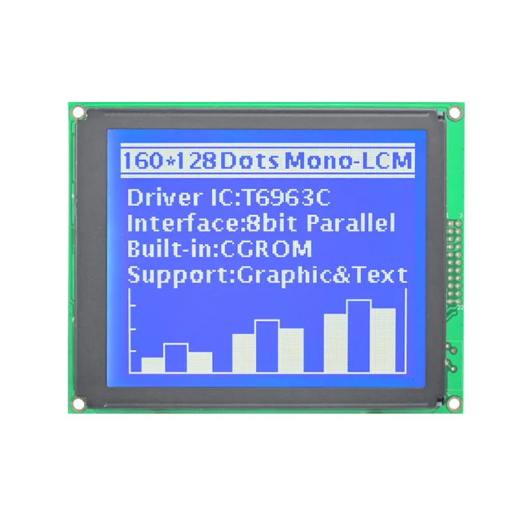 Industrial Lcd 160x128 STN monochrome graphics lcd display 160128 LCD module UC6963 controller