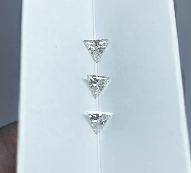 Factory Price 6.5mm Def Vvs1 Triangle Cut Synthetic Moissanite Loose Stone 1ct 3ct Moissanite Diamond for Jewelry Making