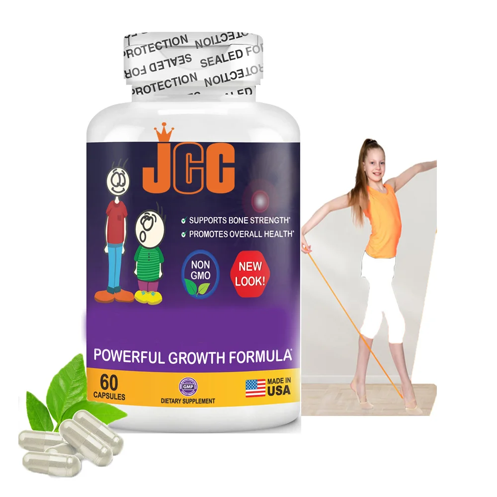 Natural Height Growth Supplement Calcium Capsules with Vitamin D3 & Magnesium for Kids Bone Strength Support