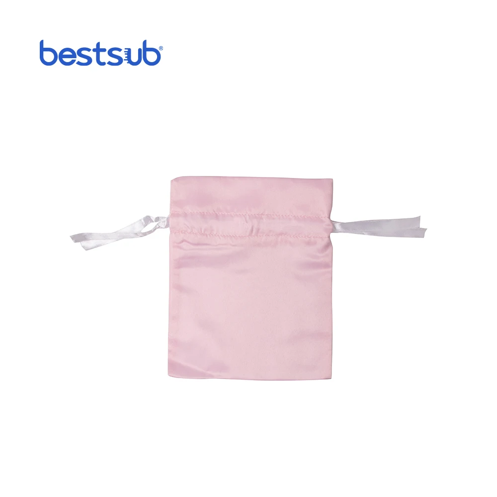SKDSD1519PK BestSub, оптовая продажа, индивидуальные сублимационные Розовые атласные подарочные пакеты на шнурке для свадьбы