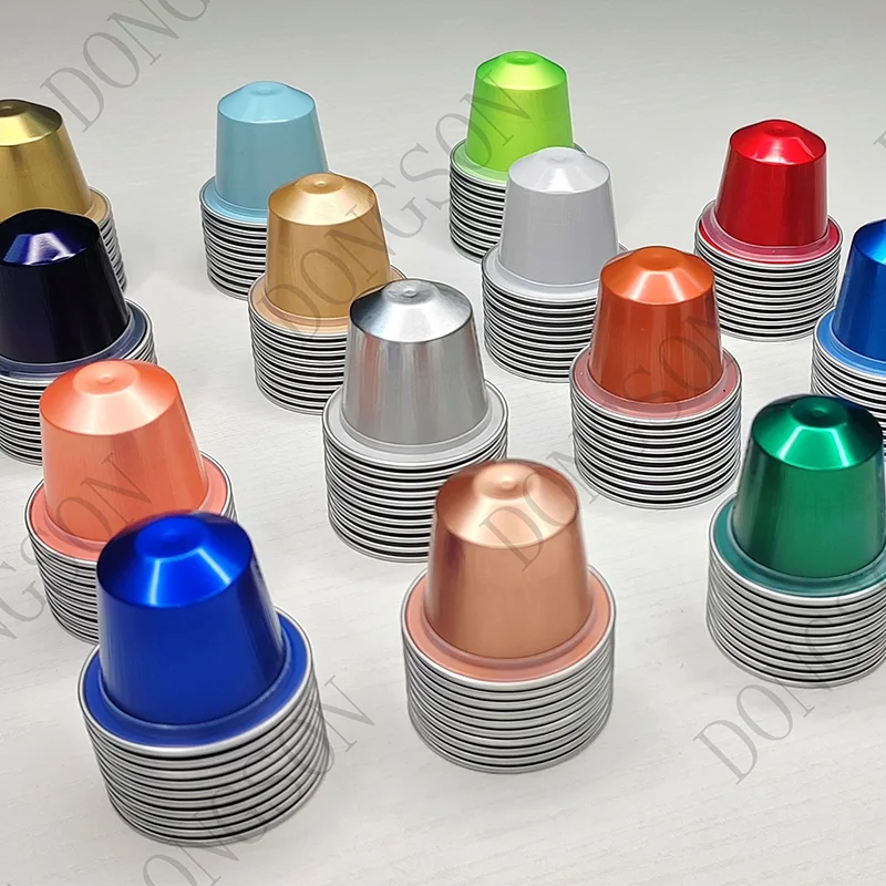 Custom Reusable Coffee Makers Capsule Aluminium Tin Foil Lid K-Cup Aluminium Coffee Capsules for Nespresso