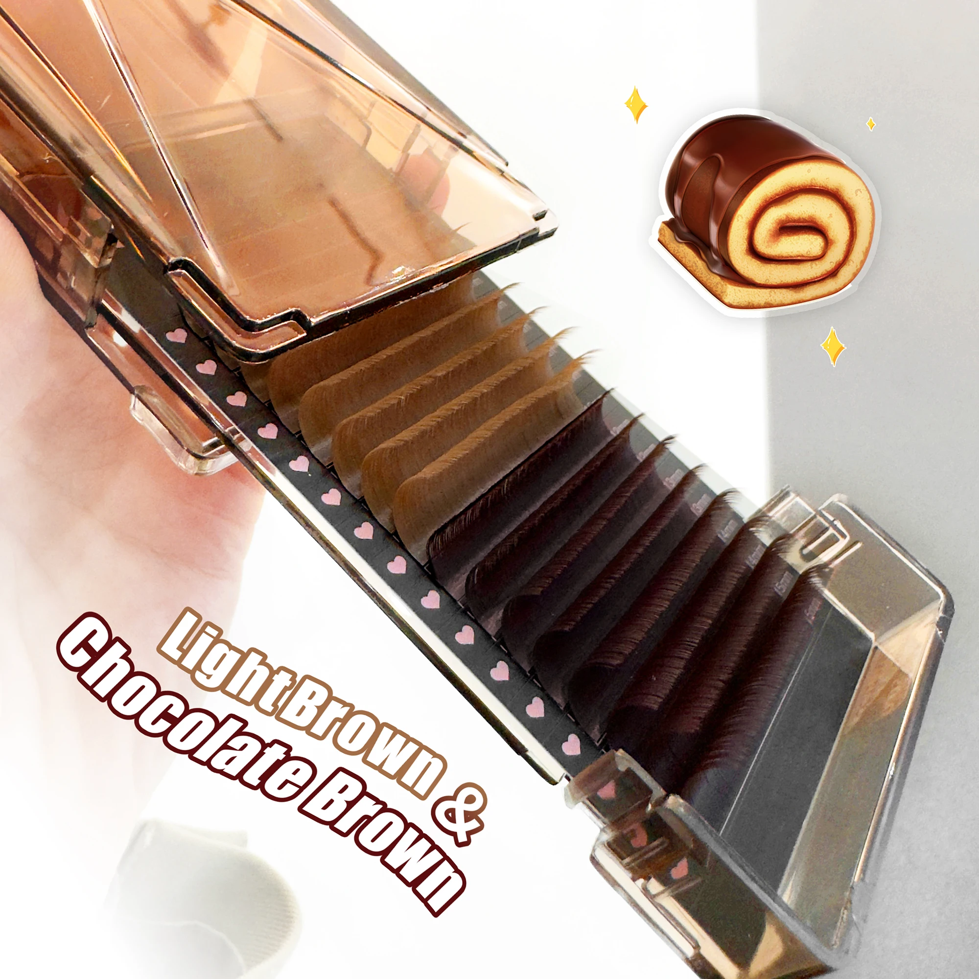 Abonnie Private Label C D CC DD L Dark Brown Color Lash Trays Brown Eyelash Extensions Brown Lash Extensions 003