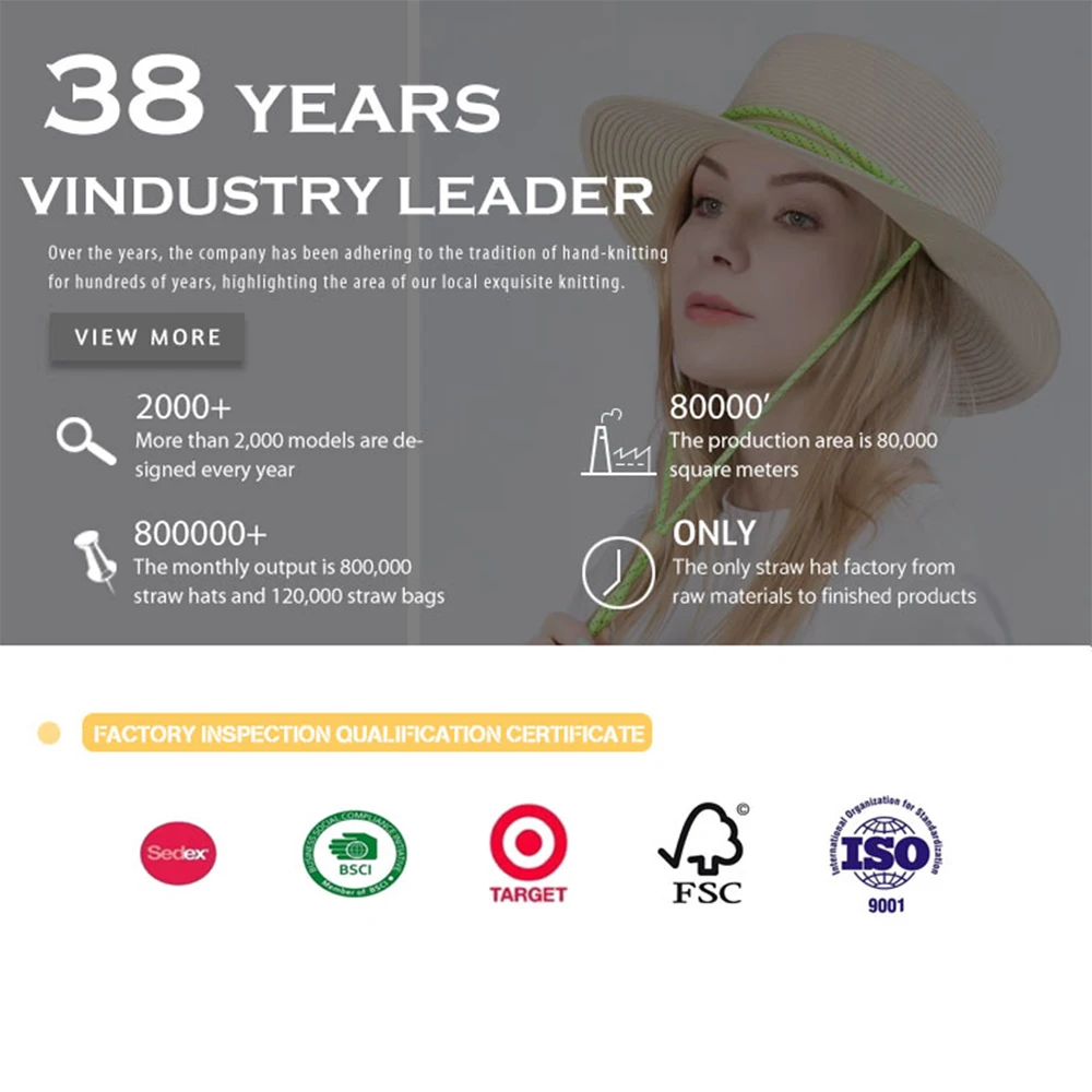 custom Beige wide brim Casual Beach gold wire Hat summer beach Breathable boater straw hats with vintage pattern ribbon