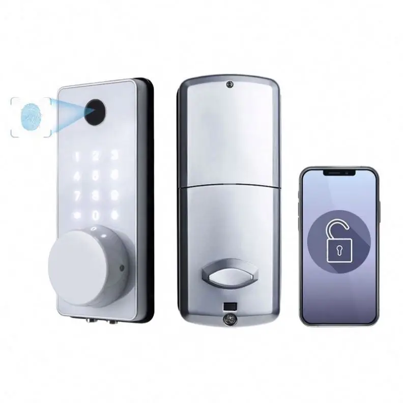 New Design Smart Lock Work With Tuya Unlock With Fingerprint Password Key Cards APP Support Temporary Password