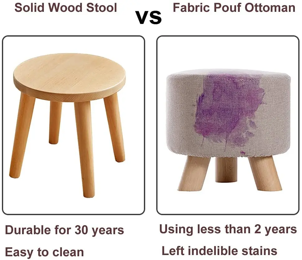 Chinese Traditional Solid Wood Children Leisure  Low Square Stool, 4 Legs Wooden Stool