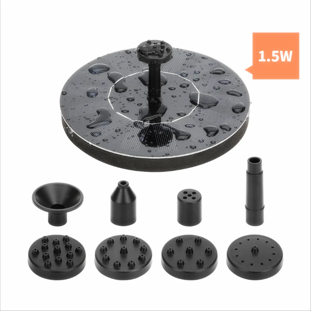 New Upgraded 1.5W Solar Water Fountain Pump For Bird Bath Garden Decoration