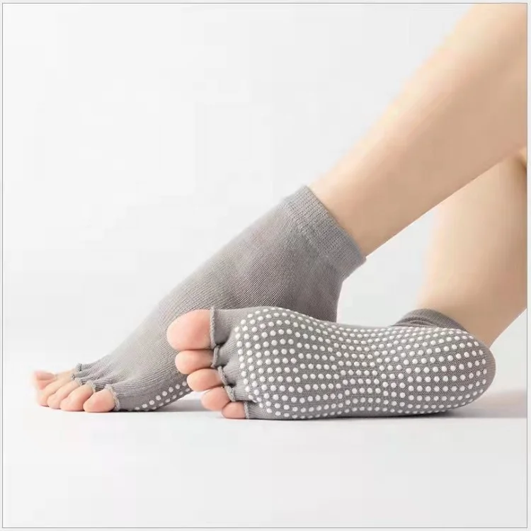 Wholesale custom women yoga socks toeless grip eco friendly open toe yoga socks