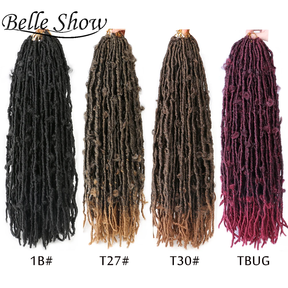 Мягкие вязаные крючком косички, синтетические волосы, натуральные спутанные бабочки, локоны, вязаные крючком волосы для женщин