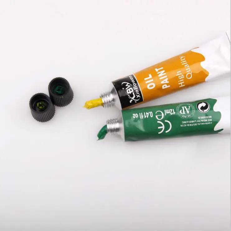 Xinbowen High Quality Art Supplies Professional Non-Toxic 12 Colors 12ML Aluminum Tube Oil Paint Set