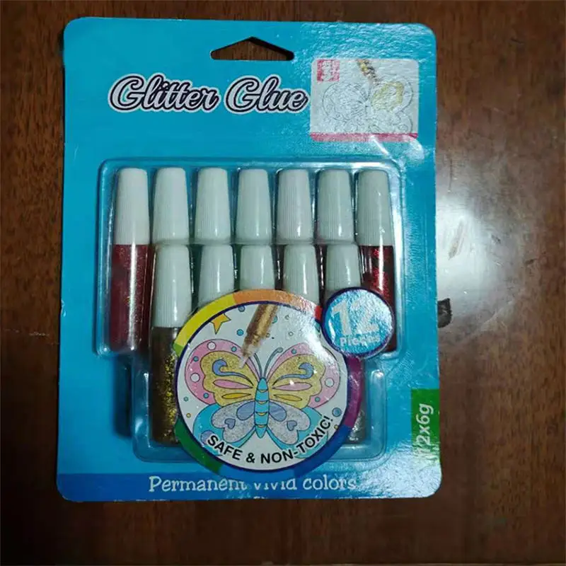 Factory Kids Diy Drawing Glitter Glue Tubes Drawing Acrylic Paint Art For School Children