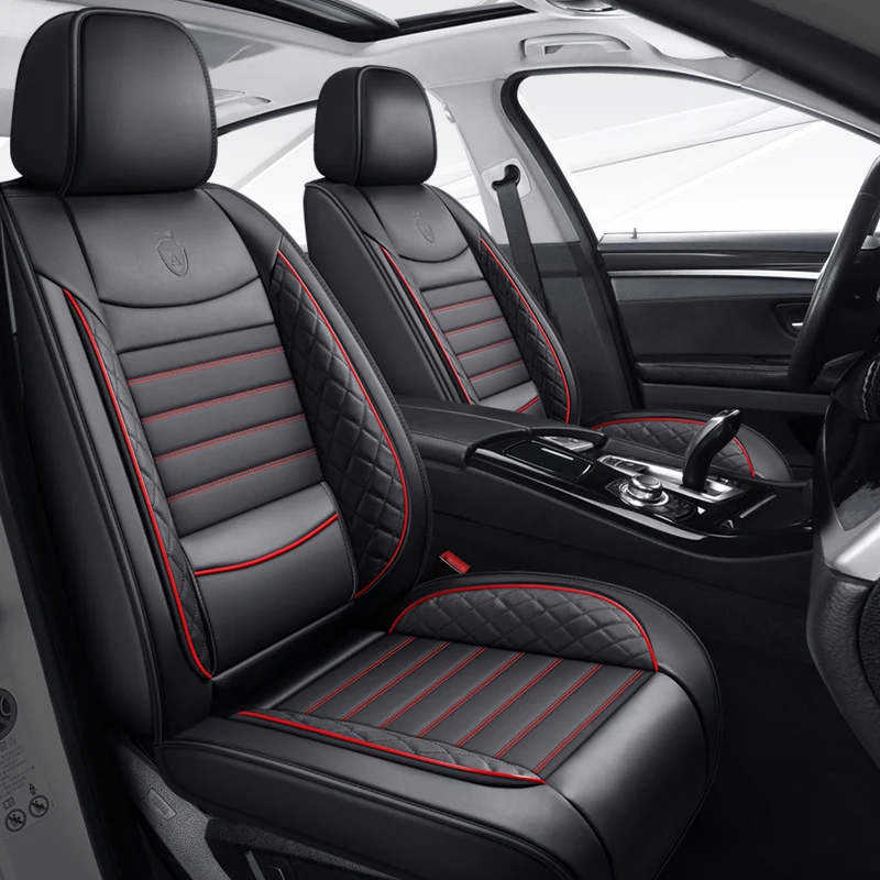 Wholesale Red Seats Universal Fit PU 5D Leather car seat cover suitable full cover five seats cars All Surrounded