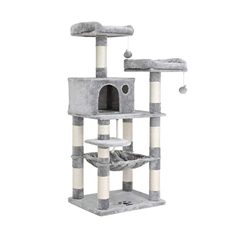 Katzenbaum Casa Para Gato Arbre A Chat Kedi Evi Multi-Level Wood Large Cat Scratcher Tree House Furniture Kittens Activity Tower