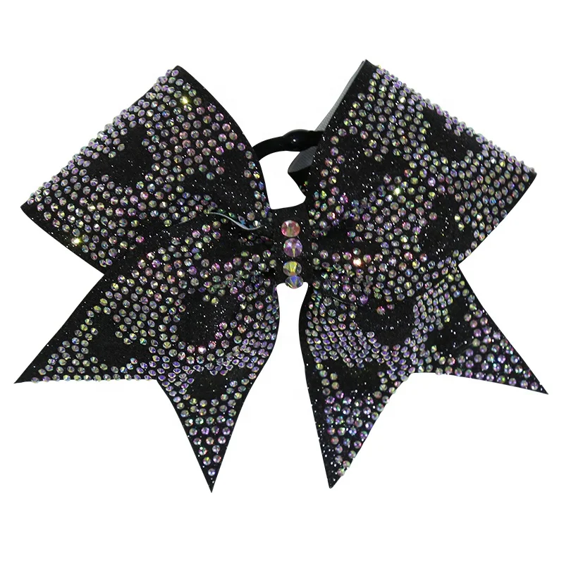 Factory Custom Headband Fashion Cheerleading Hair Bows High Quality Mickey Shape Glitter Sports Ponytail Girls
