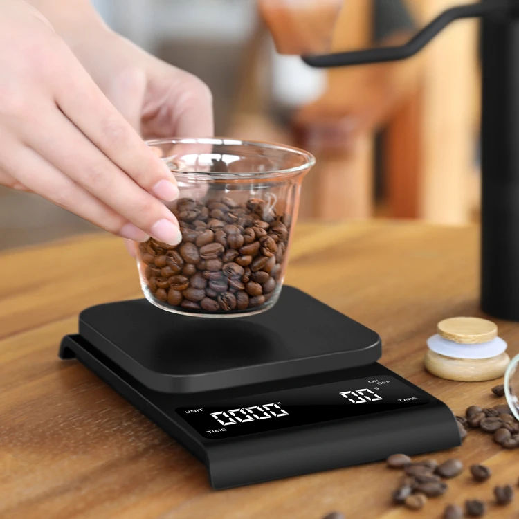Silicon Coffee Scale Food Pour Over Usb Charging Ethiopian Coffee Driper Digital Kitchen Scale With Time