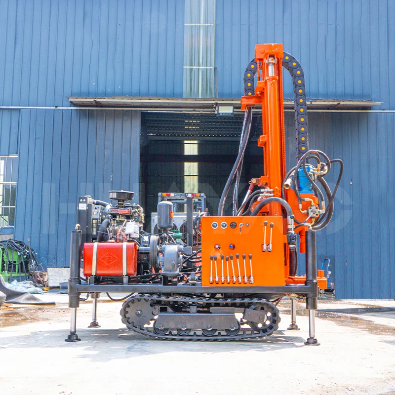 160m Small Borehole Drilling Rig Pneumatic crawler Water Well Rotary Drill Rig Machine for Sale