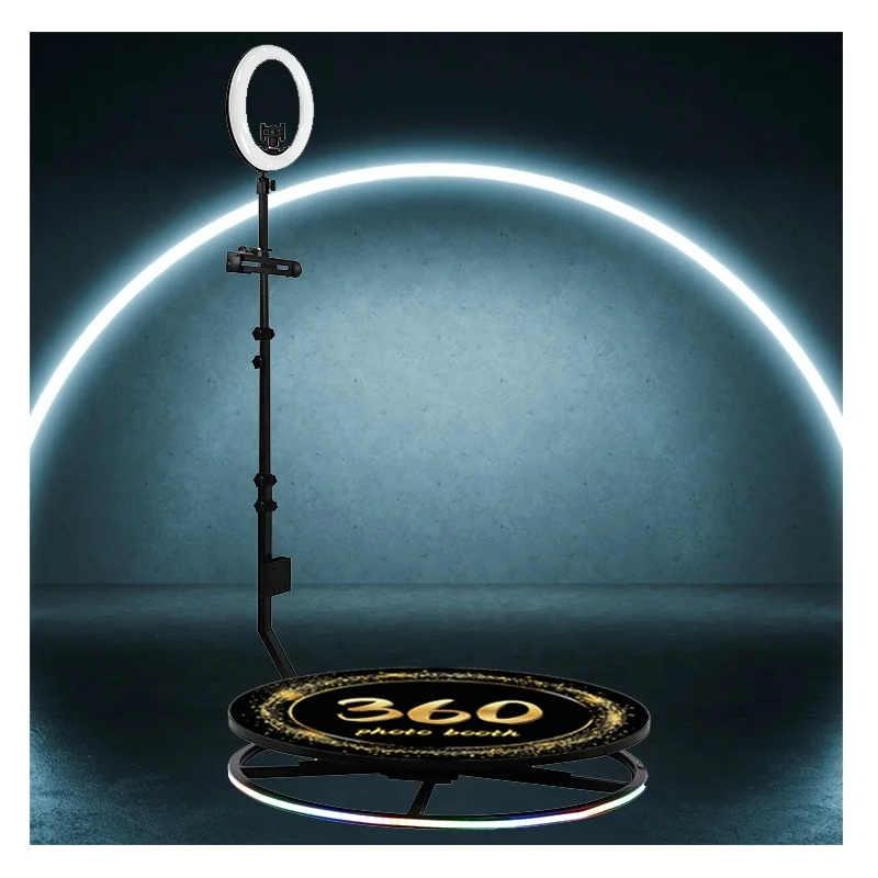 Intelligence Automatic Electric Spinning 360 Photo Booth Camera 360 Round Base Spin Photo Booth Rotating Stand With Ring Light
