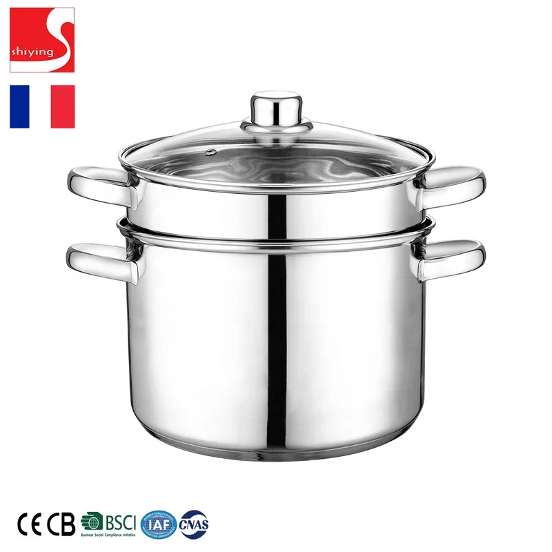 Factory Supply Stainless Steel Cookware 3 Layer Corn Food Steamer Pot