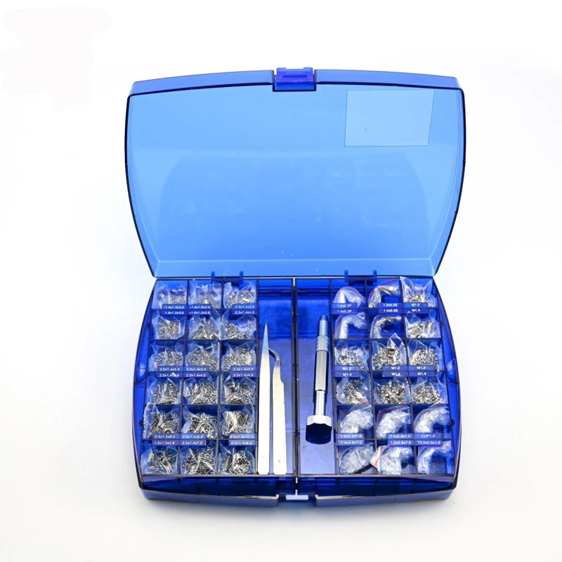 Eyeglass Repair Tool Set Silicone Nose Pad Nut Washer Screwdriver Double rubber plug and cap glasses repair box
