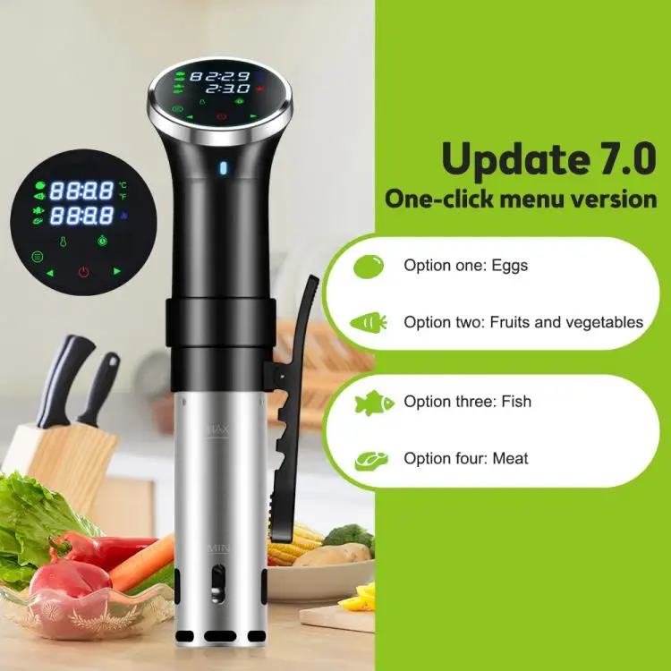 Sous Cooker Machine Immersion Circulator Quiet 1100 Watts LCD Touchscreen Accurate Temperature and Time Control Sous