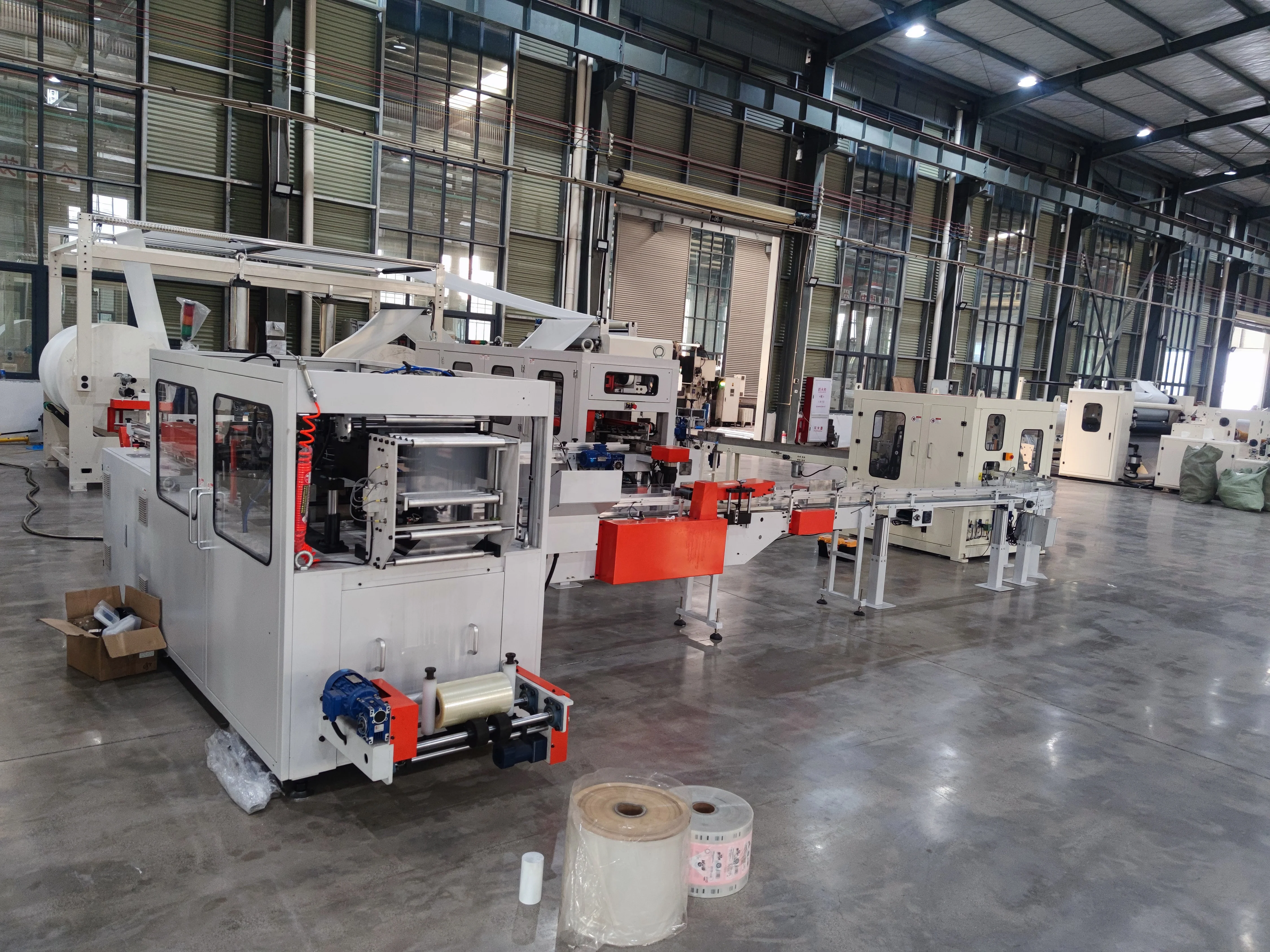 High speed automatic transferring facial tissue paper making machine production line