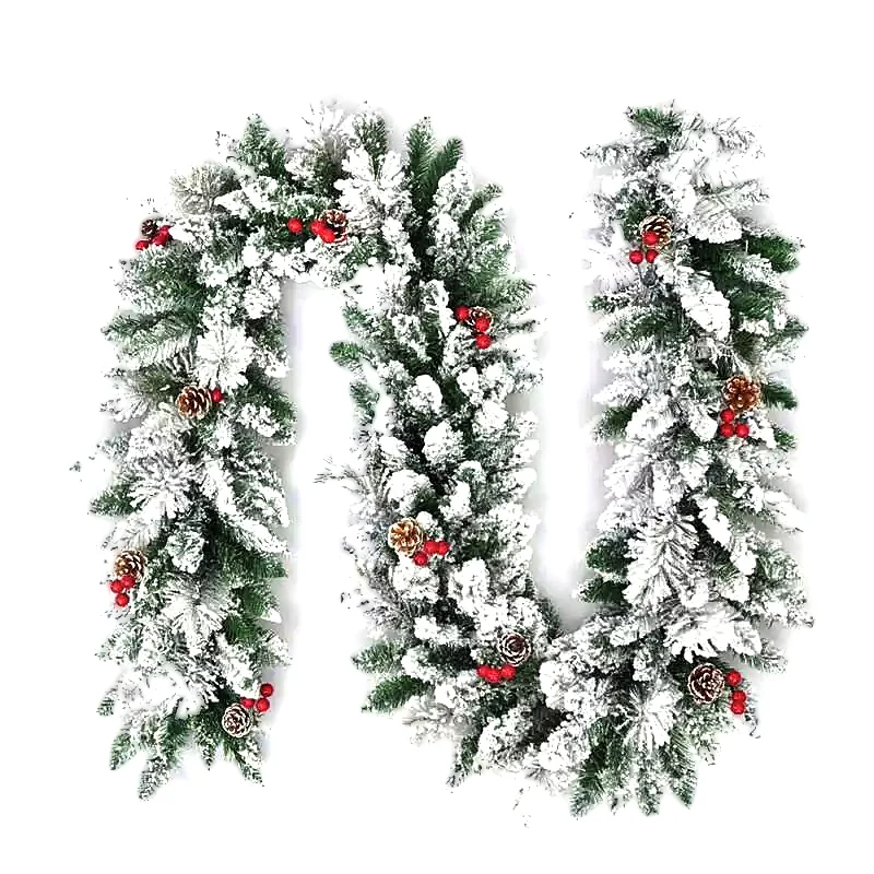 
Wholesale cheap indoor outdoor decoration Artificial Flocked modern design christmas hanging GARLAND 