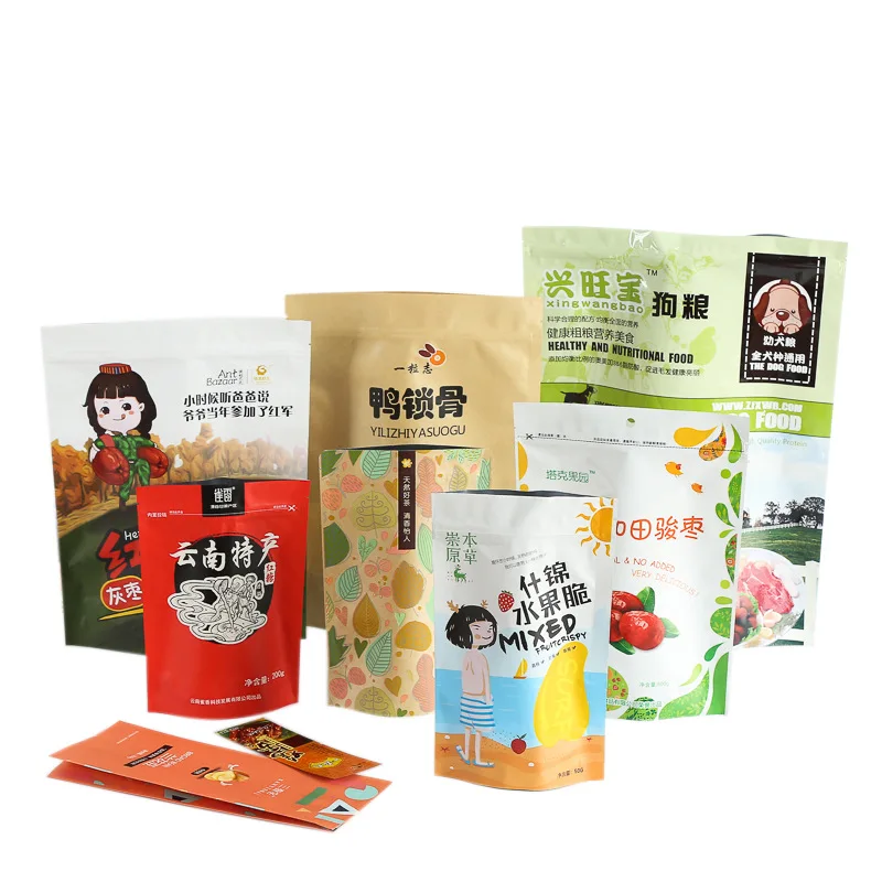 Customized digital printing sealed food aluminum foil self-supporting bag food grade material can be resealed for many times