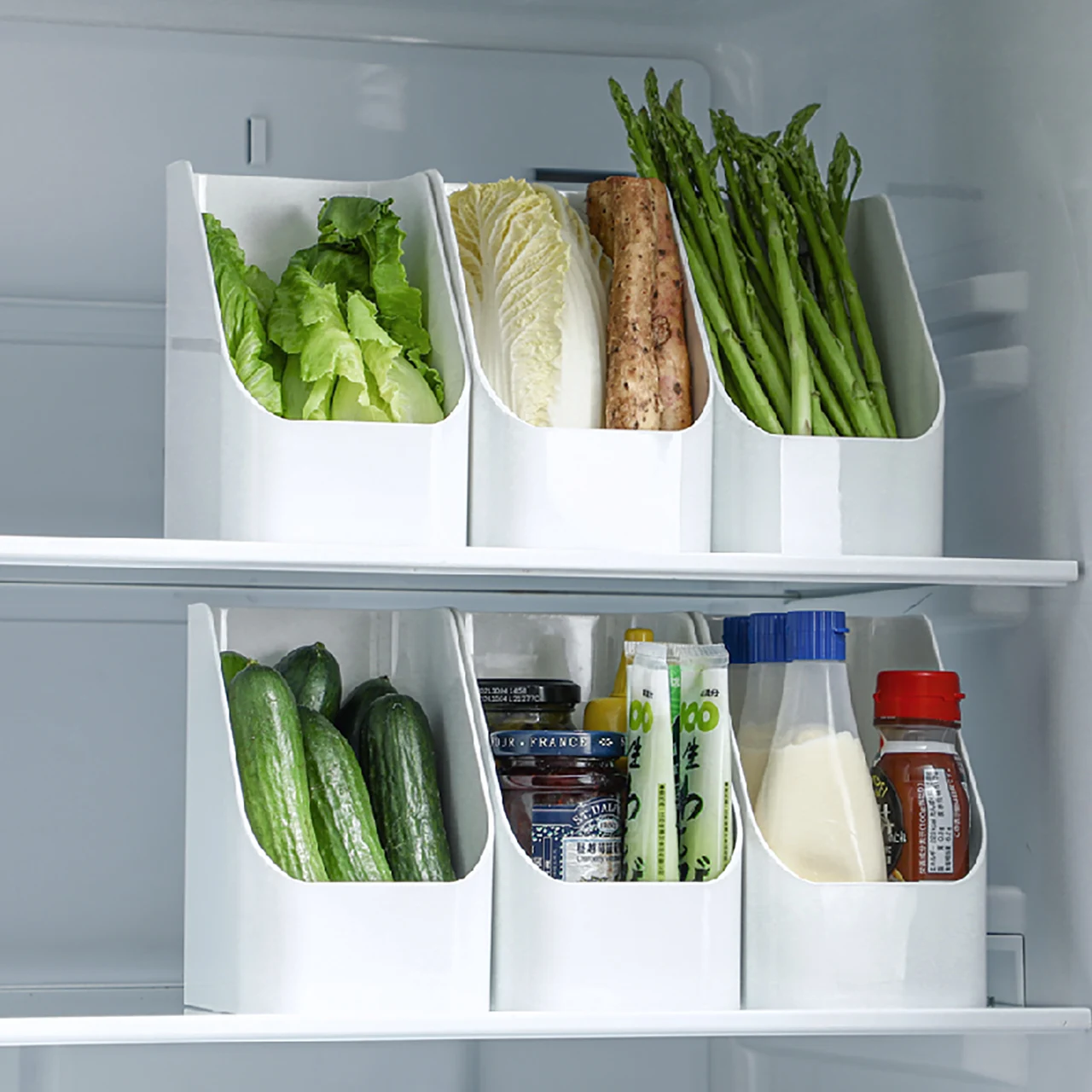 SHIMOYAMA кухонный органайзер для холодильника трапециевидная упаковка с открытым ртом контейнеры овощей