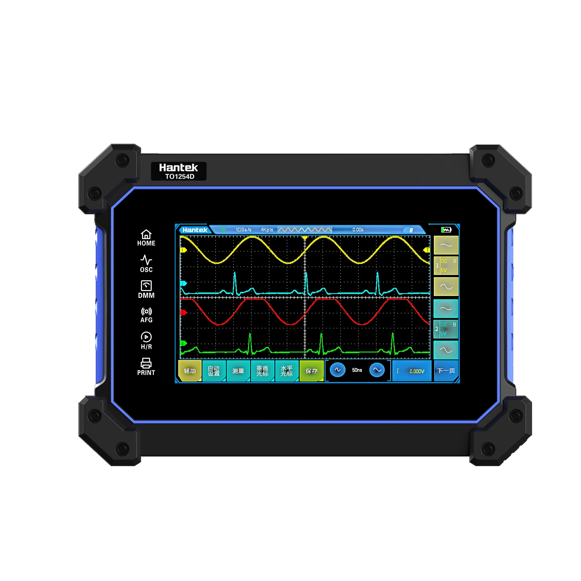 Многофункциональный цифровой осциллограф TO1112D с сенсорным экраном 2 канала 110 МГц Ручной + источник сигнала