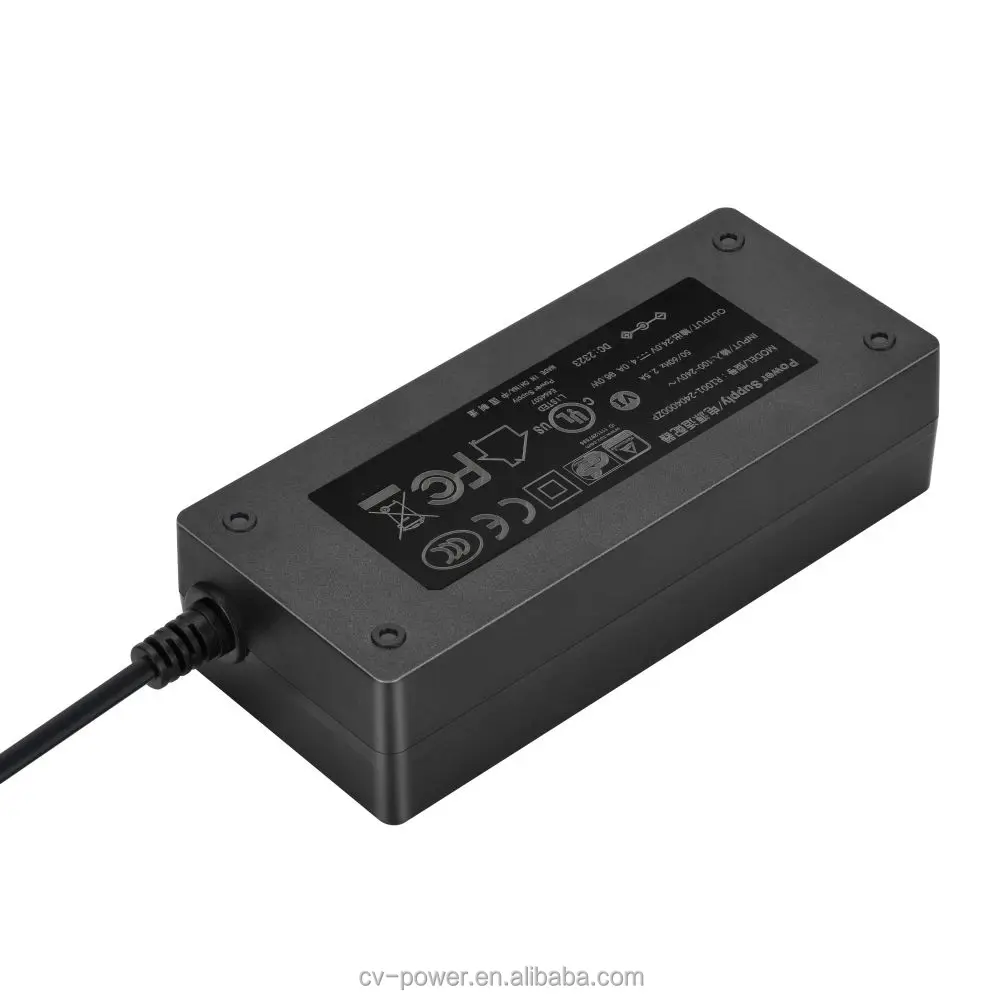 48 Volt 2.5A Desktop Power Supply for LED SMD RGB LED Display PoE 48V 2500mA AC DC Switching Power Adapter