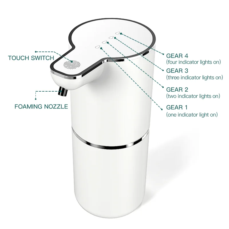 USB Rechargeable Touchless Wall-Mounted Hand Sanitizer Dispenser Automatic Foam Soap Dispensers for Hotel Use for Home Kitchen