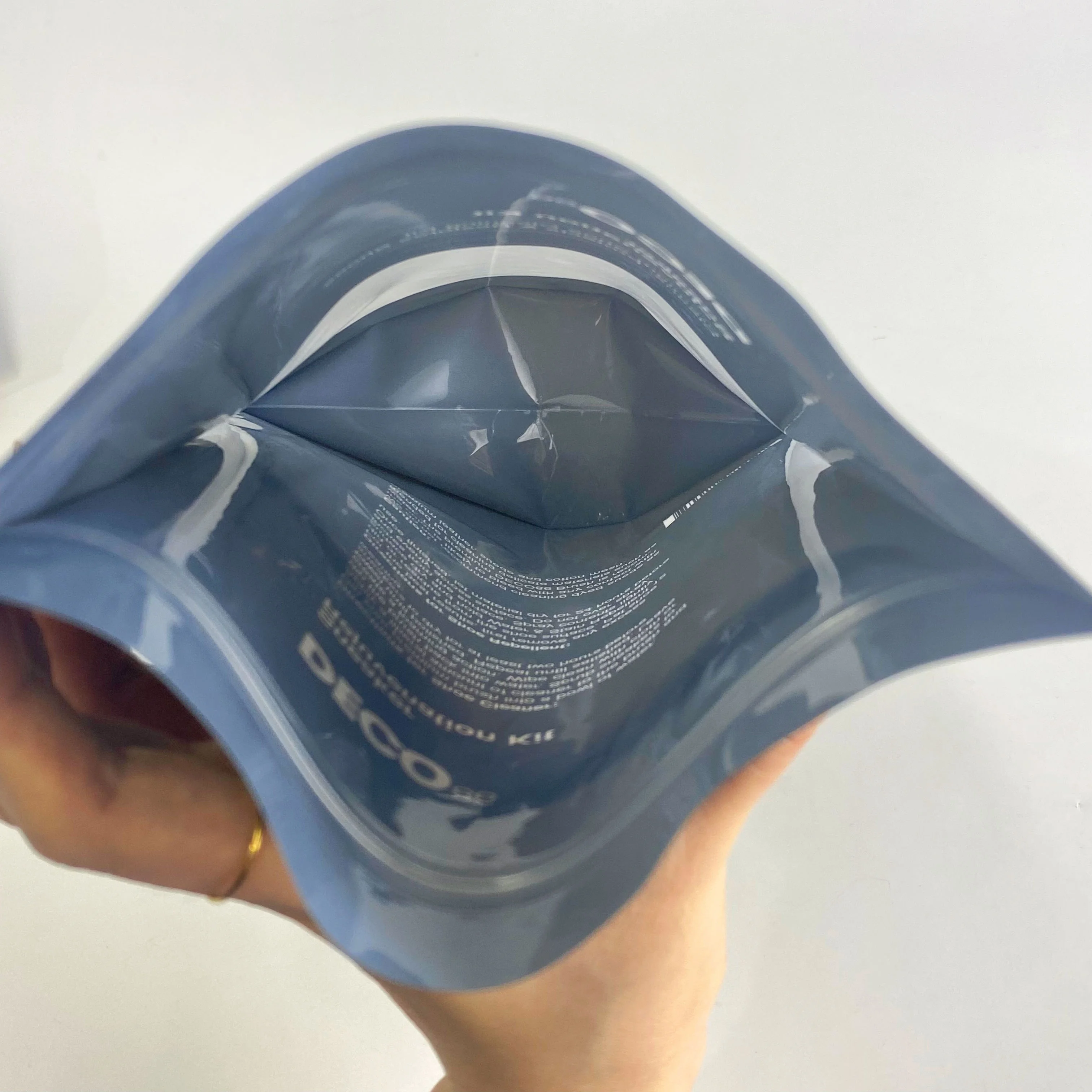 Custom printed waterproof plastic bag stand up zipper sneaker kit pouch with clear window